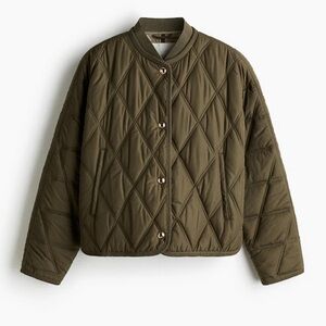 L.O.G.G Olive Quilted Bomber Jacket